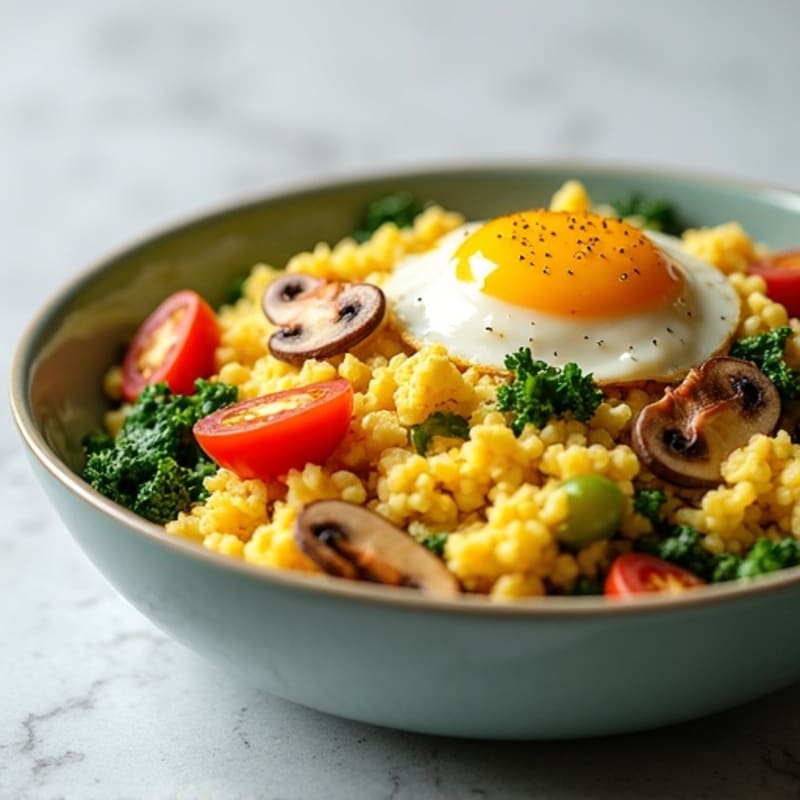 Protein-Packed Veggie and Egg White Scramble Bowl