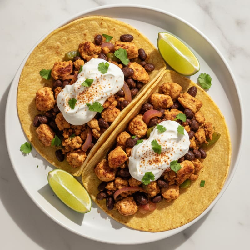 Ground Chicken and Black Bean Tacos
