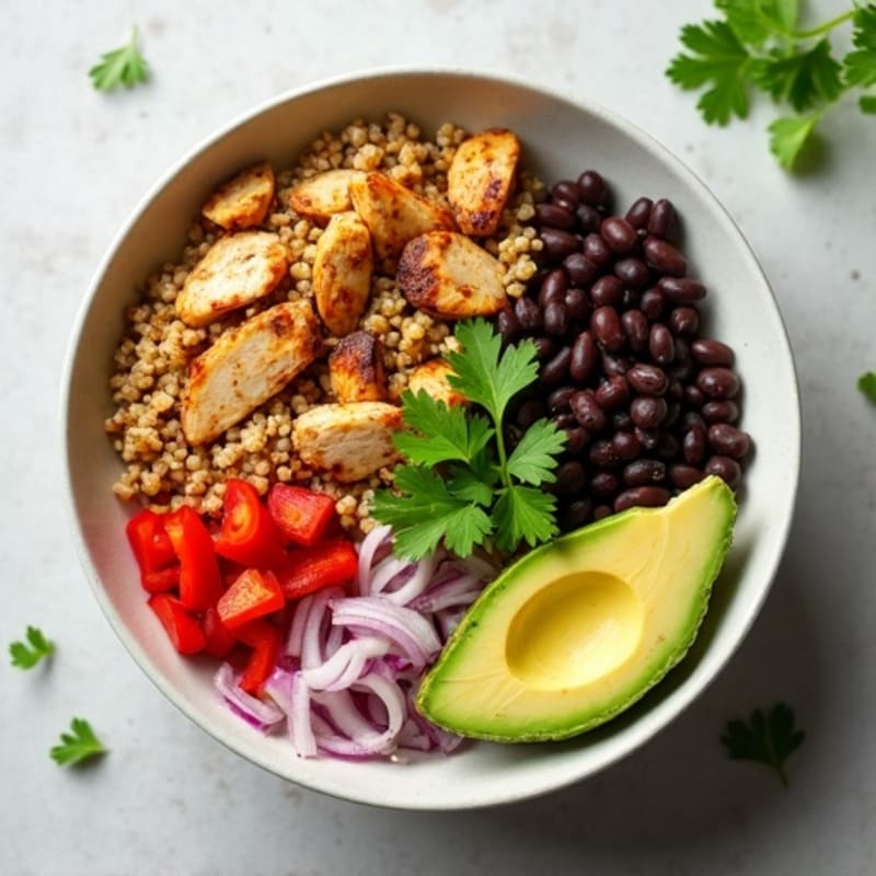 Hearty Black Bean Burrito Bowl with Creamy Avocado