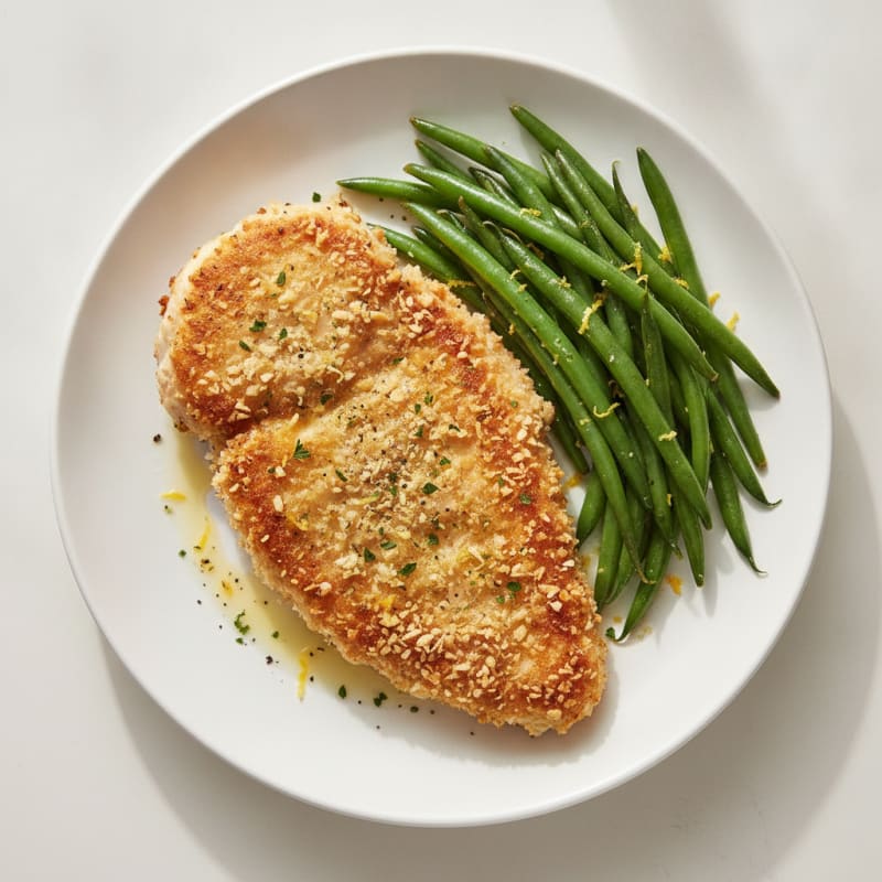 Chicken Schnitzel with Lemon-Herb Breading