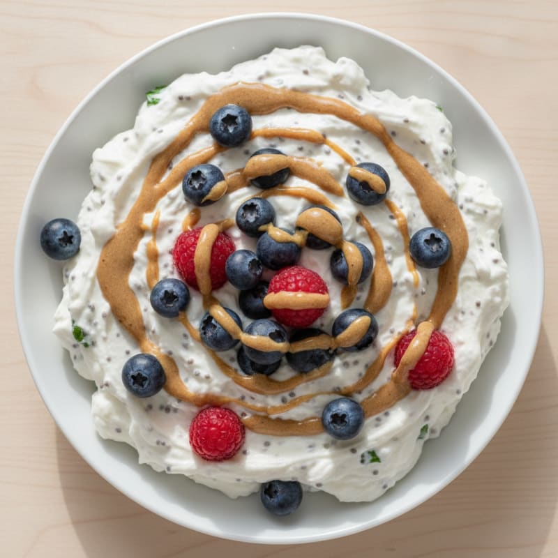 Silky Greek Yogurt Protein Pudding with Berries