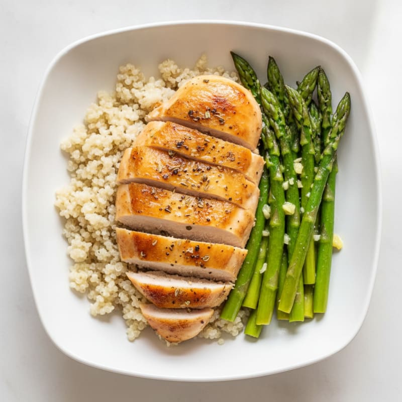 Lemon-Herb Roasted Chicken Quinoa Bowl