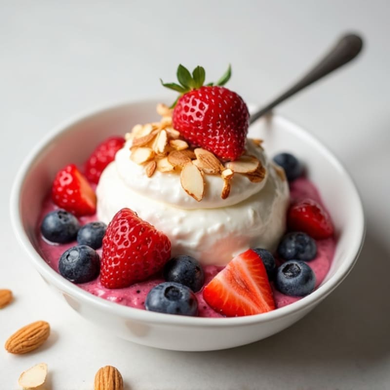 Greek Yogurt with Whey Protein and Chopped Almonds