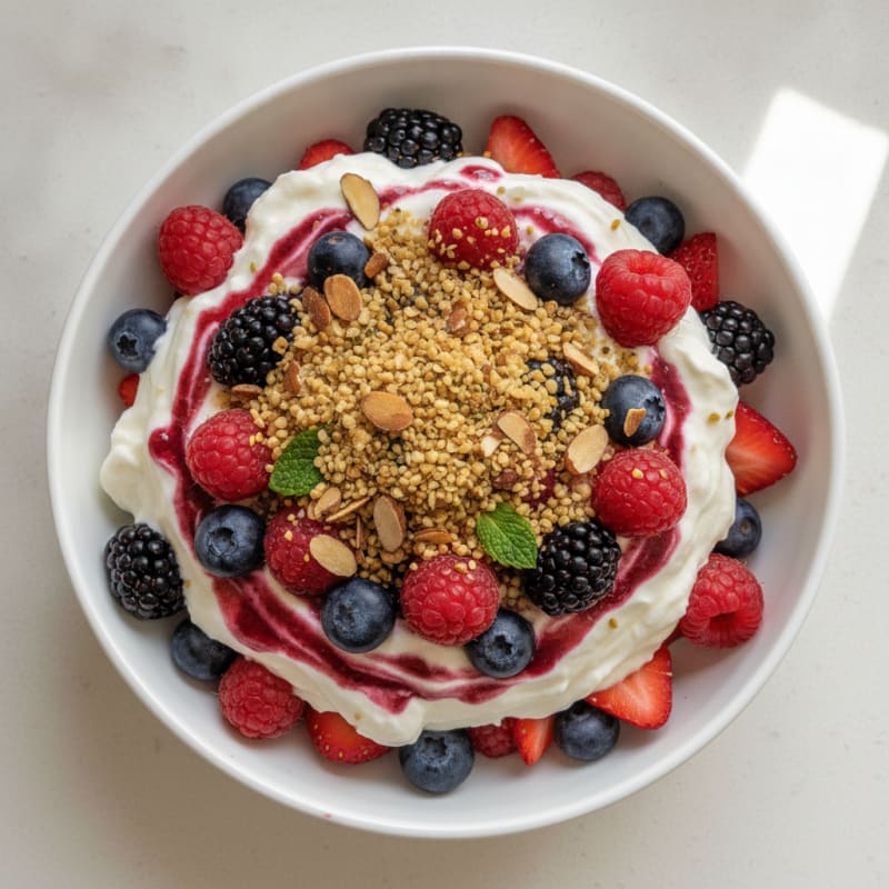 Creamy Greek Yogurt Protein Parfait with Mixed Berries
