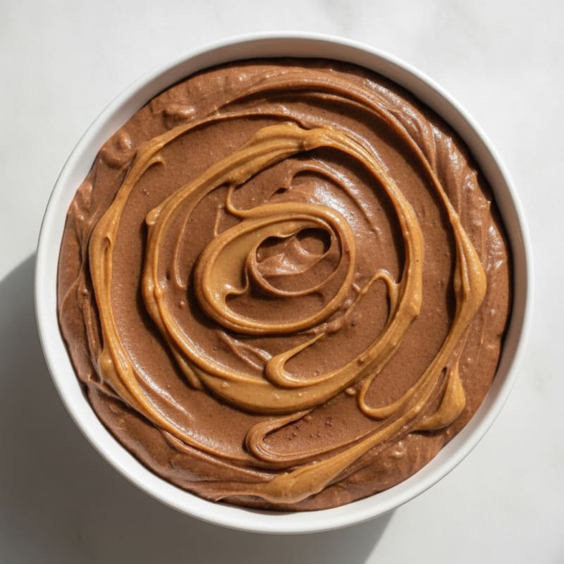 Protein Chocolate Pudding with Peanut Butter Swirl