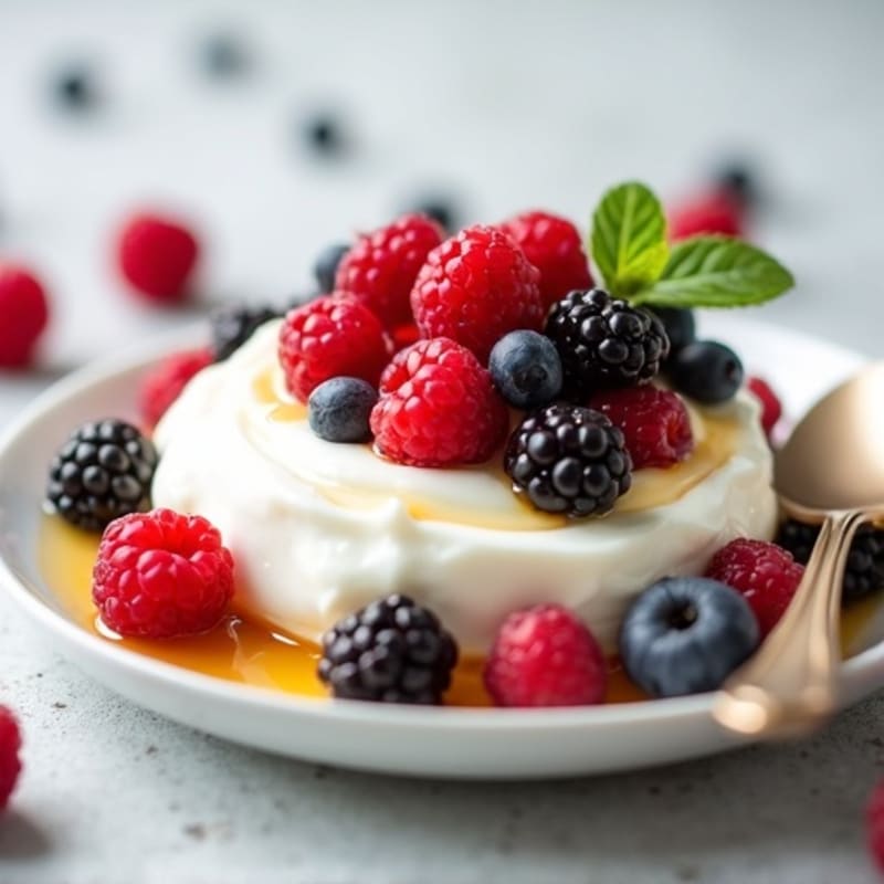 Silky Greek Yogurt with Mixed Berries