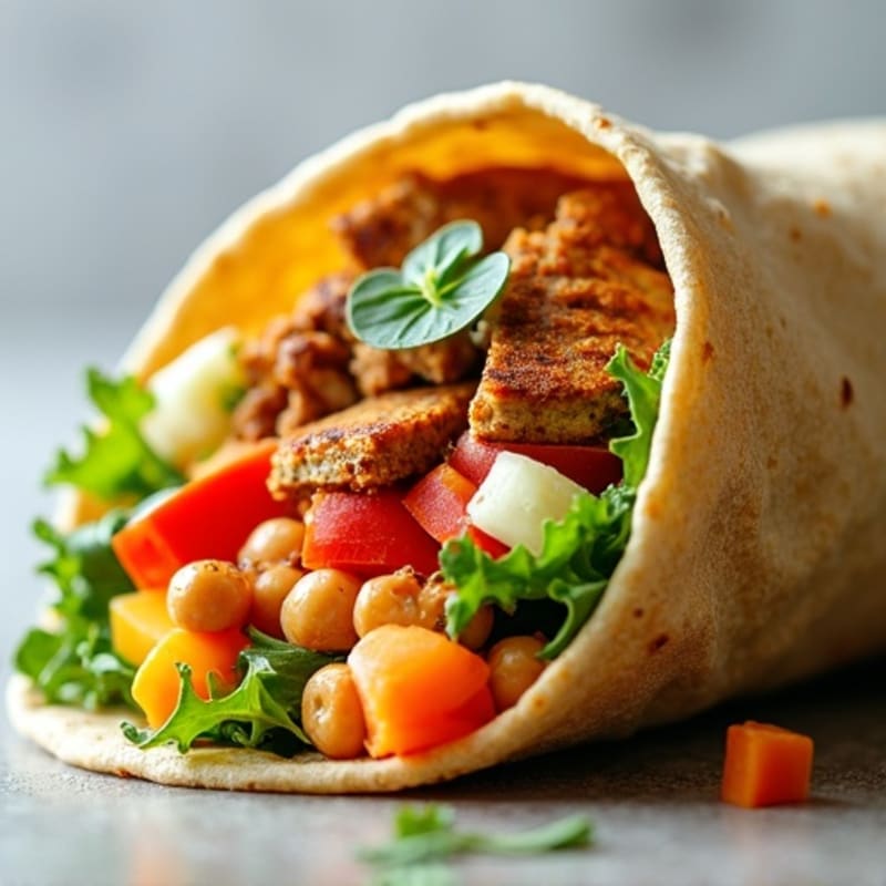Fresh Crispy Veggie Hummus Wrap