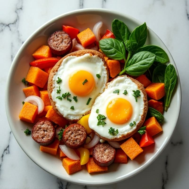 Protein-Packed Sweet Potato Hash with Eggs