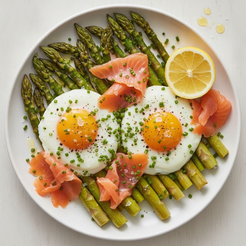 Baked Eggs with Roasted Asparagus