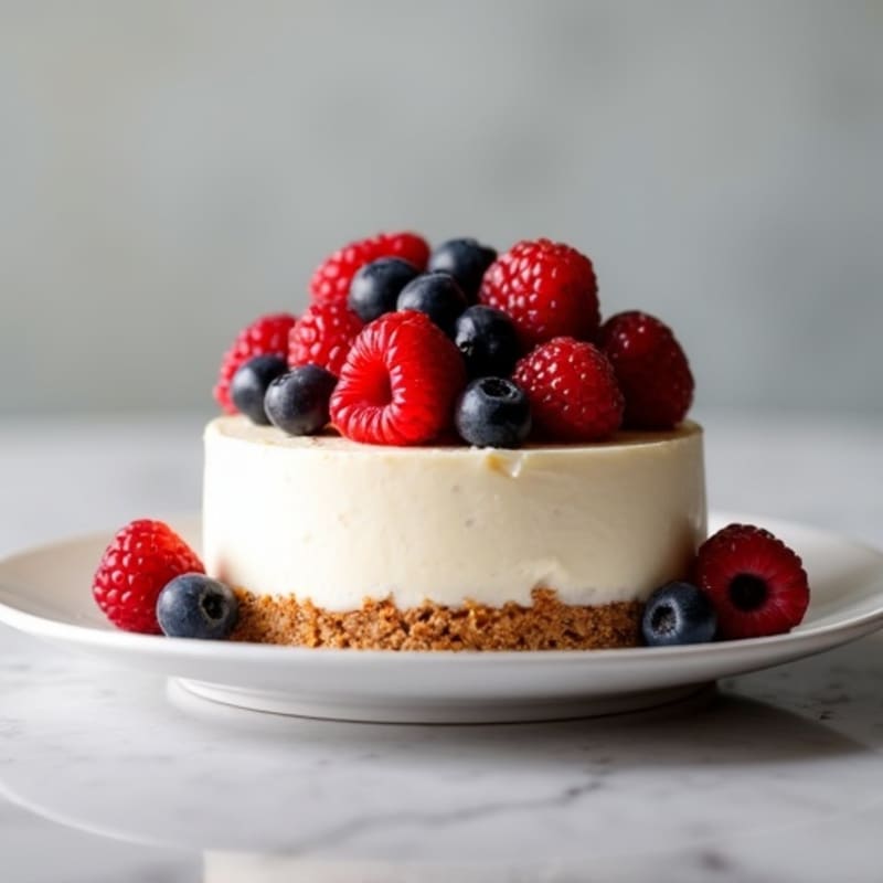 Greek Yogurt Protein Cheesecake with Fresh Berries