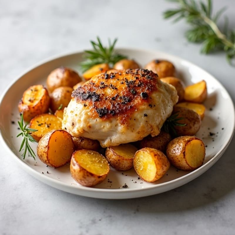 Herb-Roasted Chicken Thighs with Crispy Potatoes