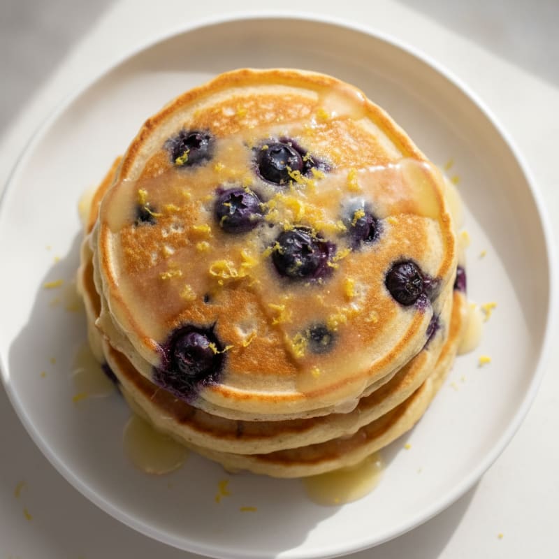 Blueberry Ricotta Pancakes with Lemon Zest