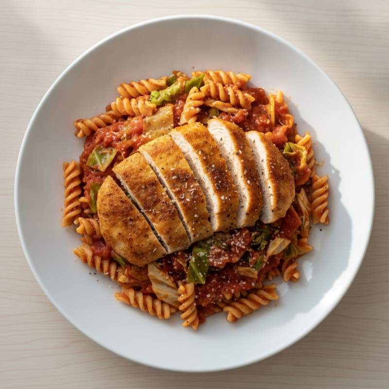 Chicken Tender Pasta with Tomato Sauce