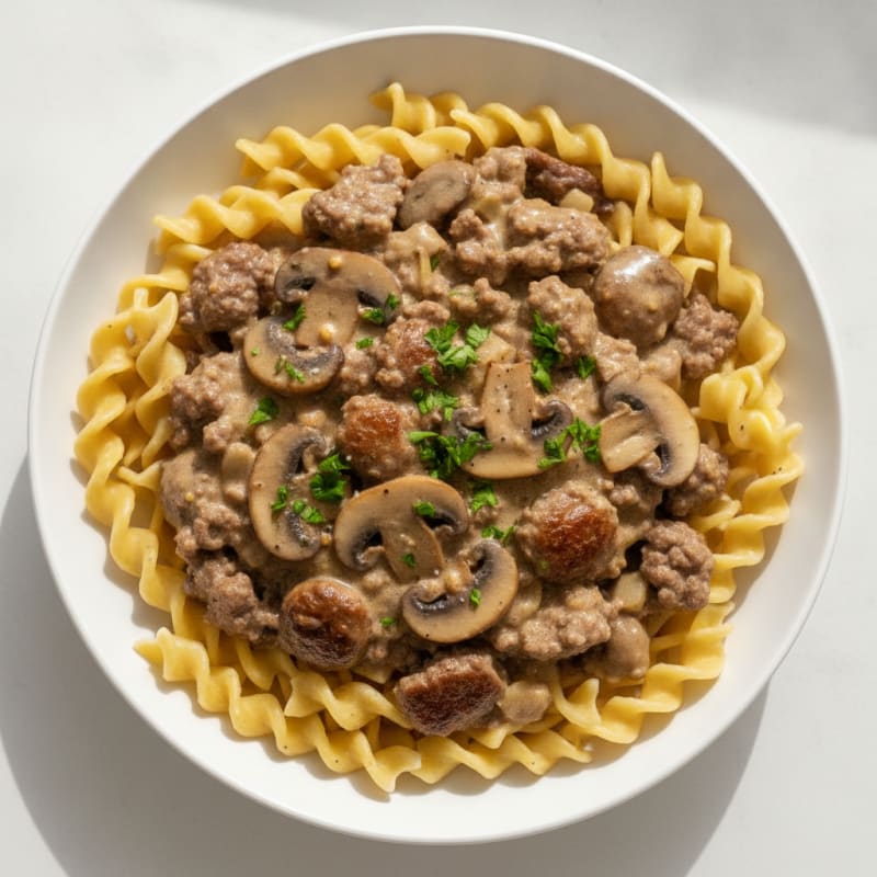Classic Beef Stroganoff with Egg Noodles