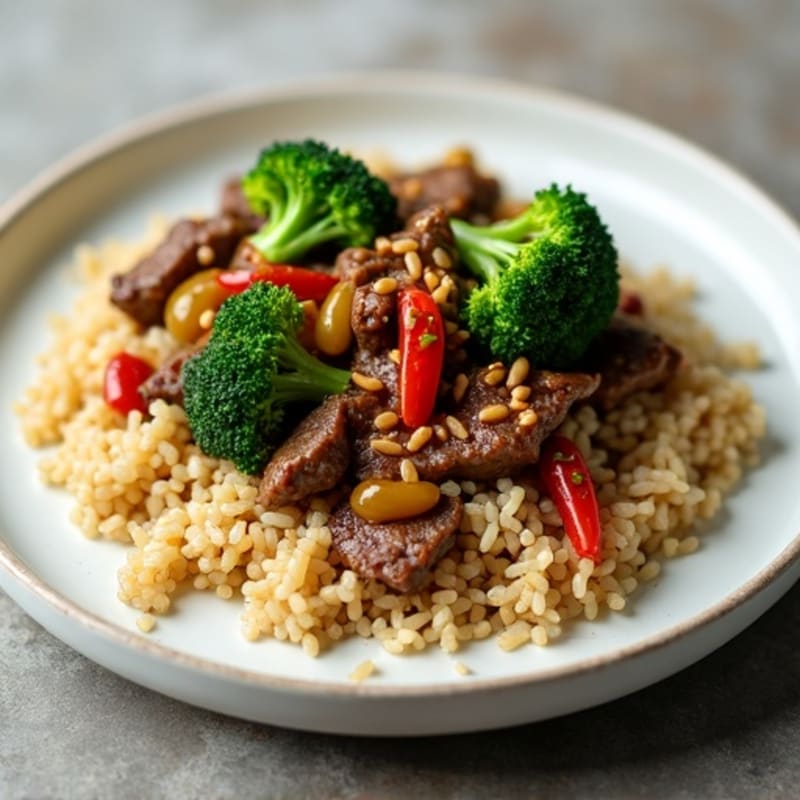 Tender Beef and Broccoli Stir-Fry with Brown Rice