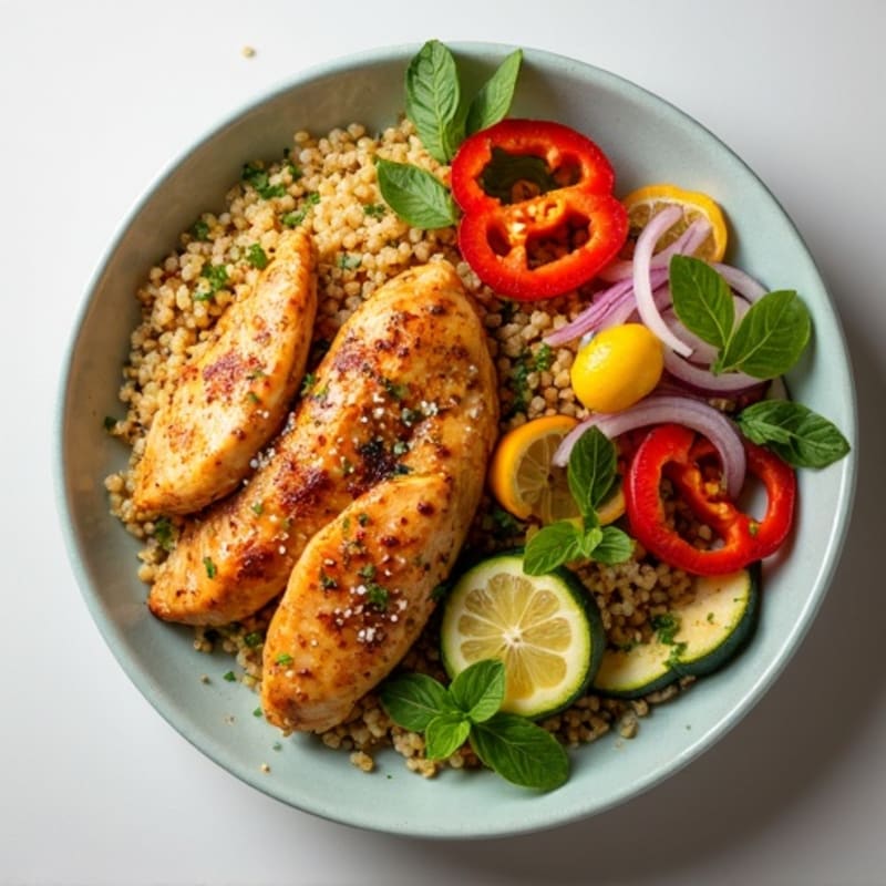 Herb-Spiced Chicken Shawarma Bowl with Roasted Vegetables