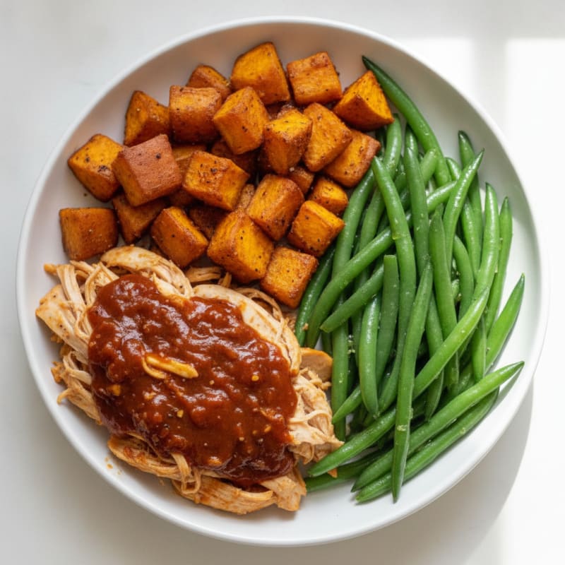 Slow Cooker Shredded Chicken with Tangy BBQ Sauce