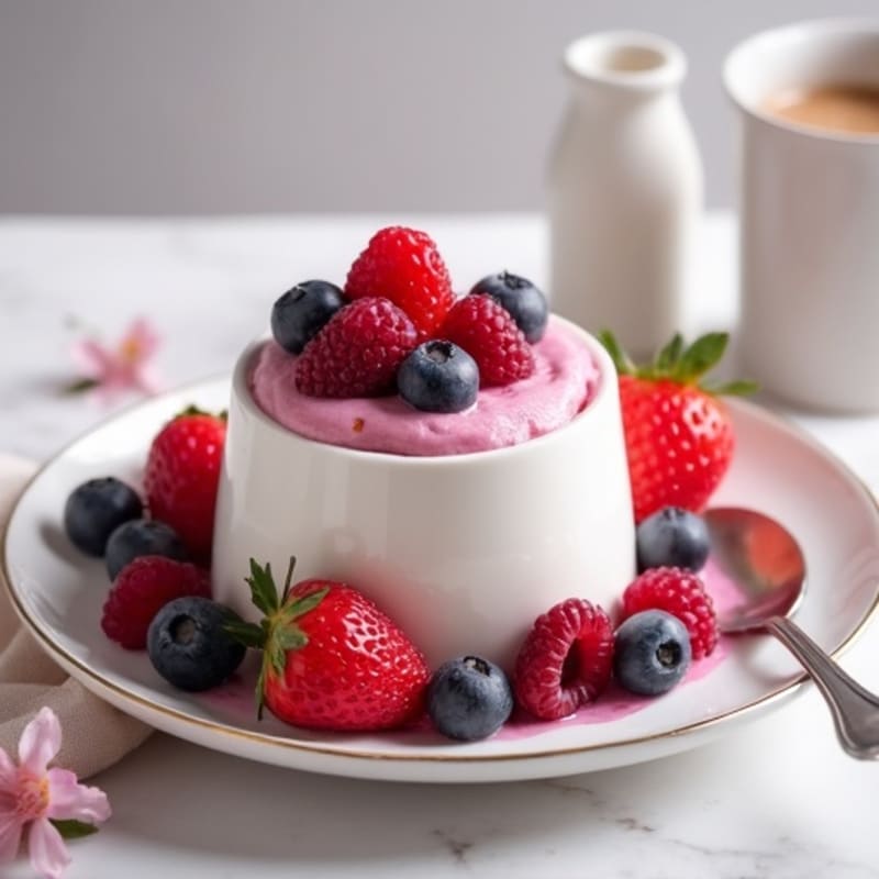 Silky Greek Yogurt Protein Mousse with Mixed Berries