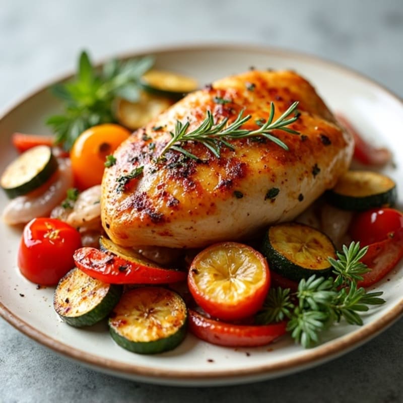 Herb-Roasted Chicken with Crispy Roasted Vegetables