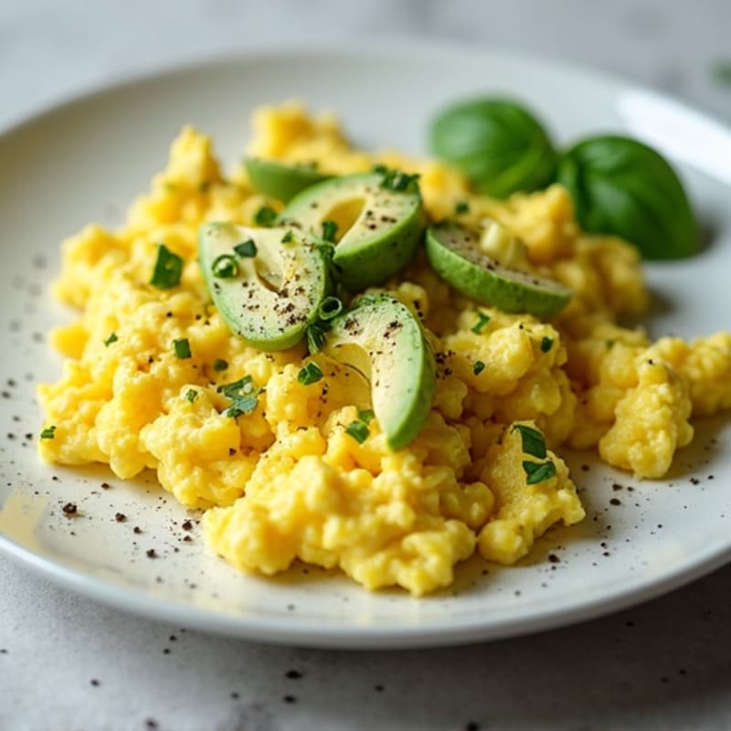 Creamy Avocado Herb-Scrambled Eggs