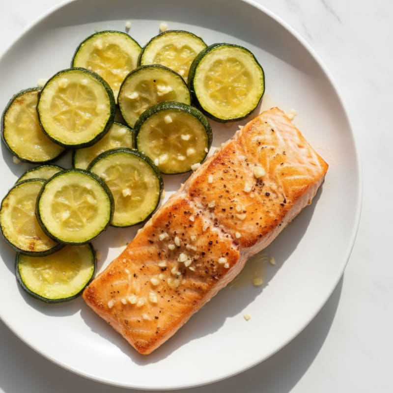 Seared Salmon with Roasted Zucchini