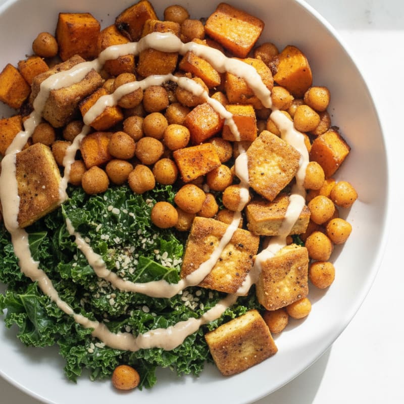 Roasted Sweet Potato and Chickpea Bowl