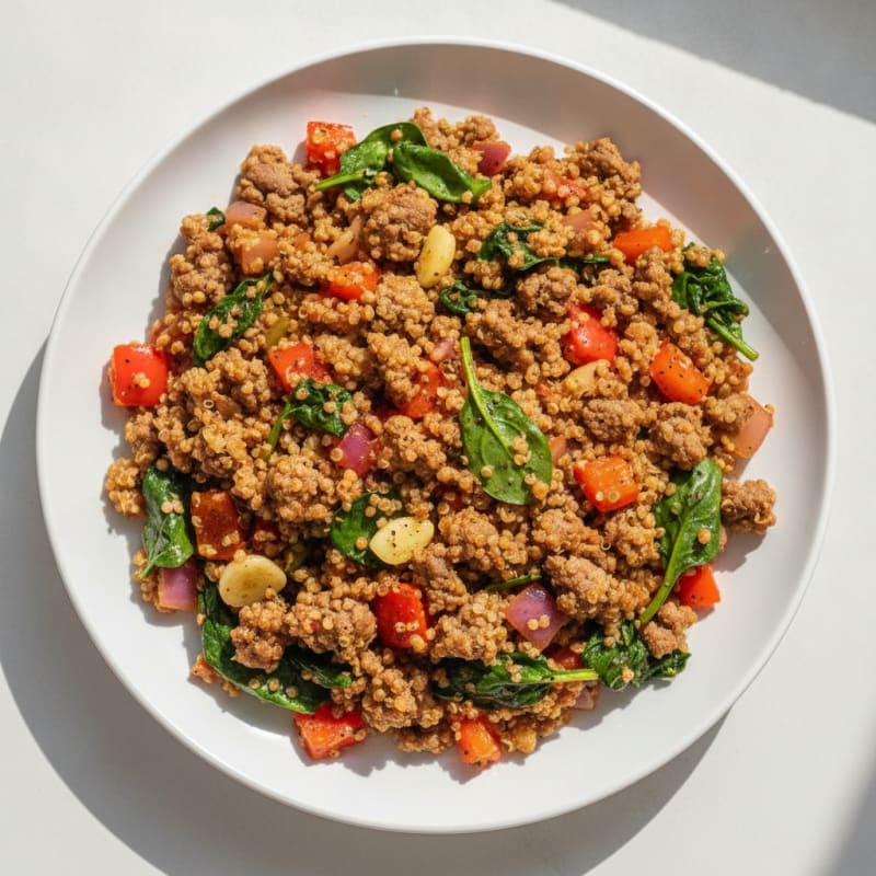 Ground Beef and Quinoa Skillet