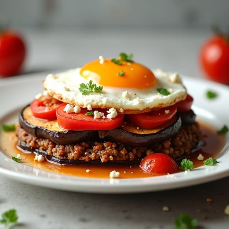 Layered Eggplant and Spiced Ground Lamb Bake