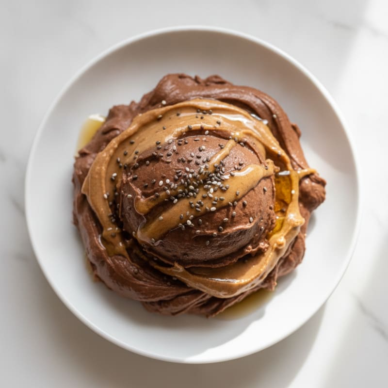 Chocolate Protein Pudding with Almond Butter Swirl