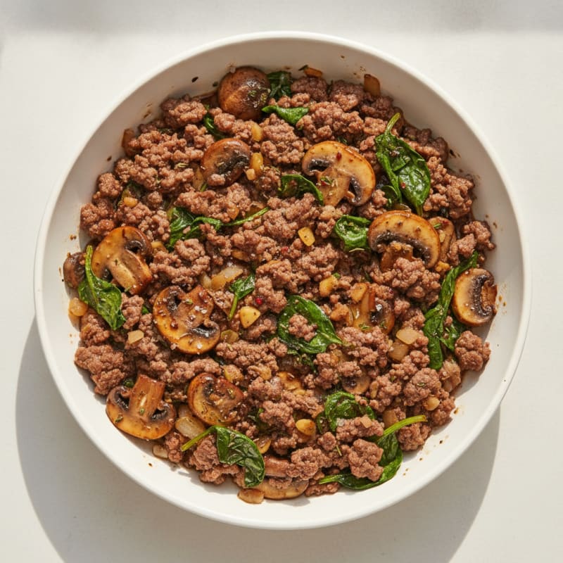 Savory Ground Beef and Mushroom Skillet