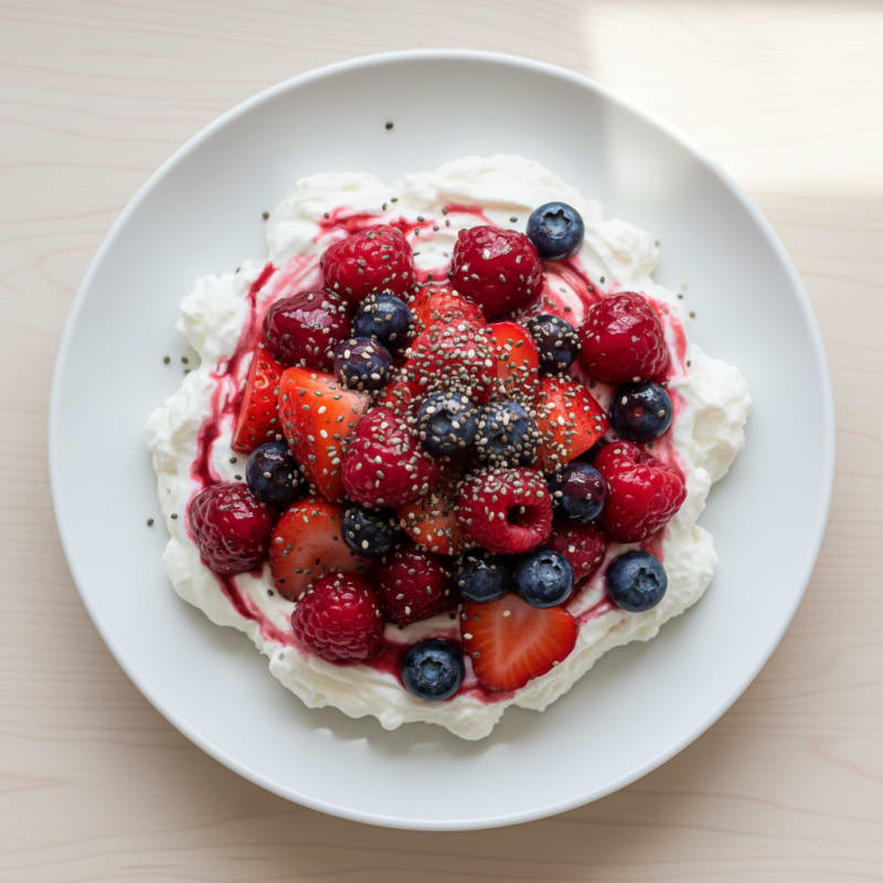 Creamy Greek Yogurt Protein Mousse with Mixed Berries