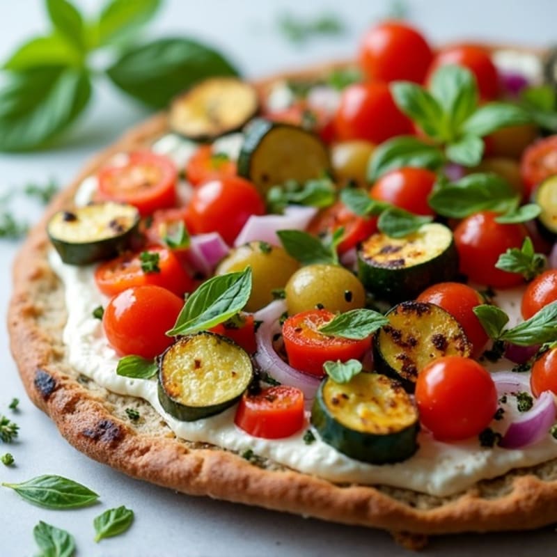 Herb-Roasted Vegetable and Goat Cheese Flatbread