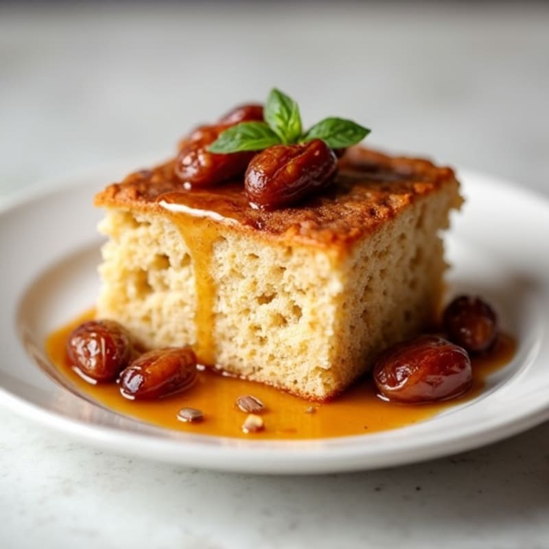 Protein-Packed Date and Almond Cake with Maple Drizzle