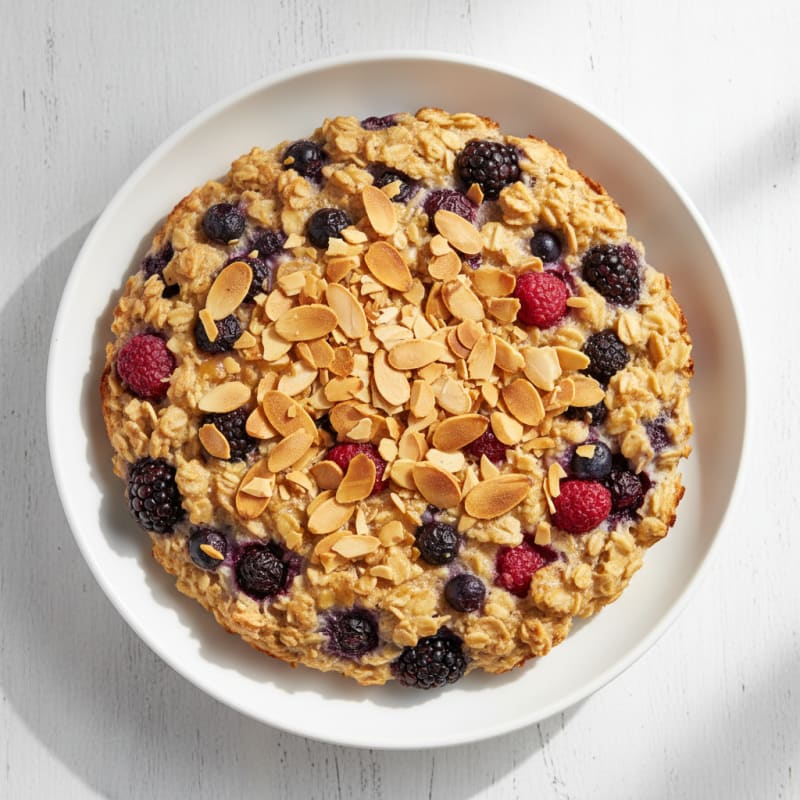 Baked Berry Oatmeal with Almonds