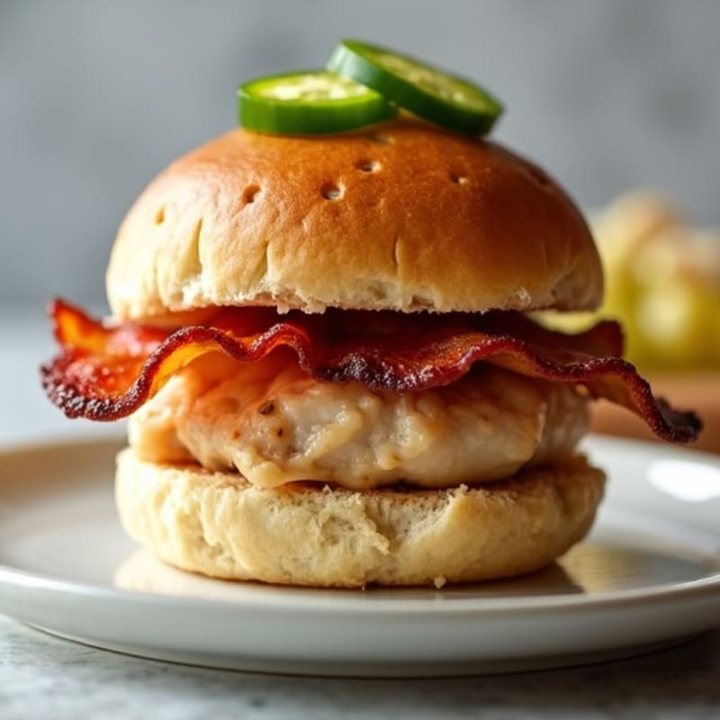 Lean Chicken Sliders with Crispy Bacon and Fresh Jalapeño