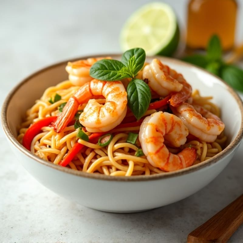 Shrimp with Tangy Peanut Noodles