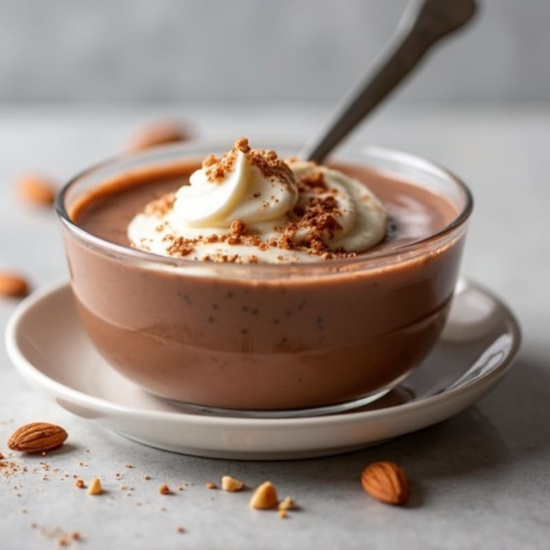 Silky Chocolate Protein Pudding with Almond Butter Swirl