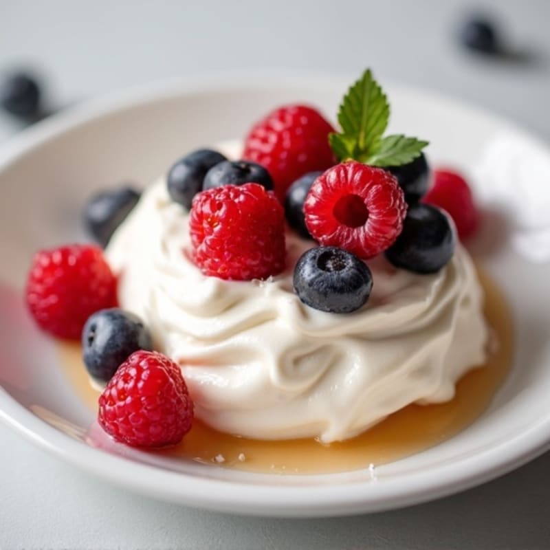 Silky Vanilla Protein Yogurt with Fresh Berries