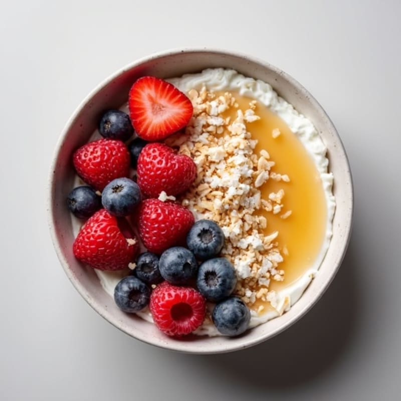 Cottage Cheese Berry Bowl with Almonds