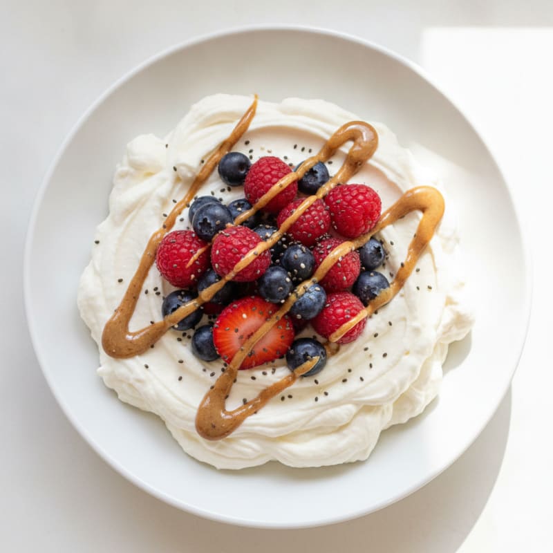 Silky Greek Yogurt Protein Pudding with Mixed Berries
