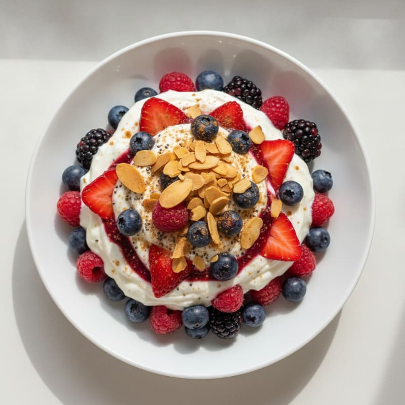 Creamy Greek Yogurt Protein Parfait with Mixed Berries