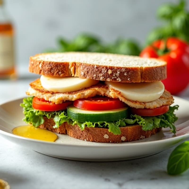 Healthy Italian Deli Sandwich with Fresh Crispy Vegetables