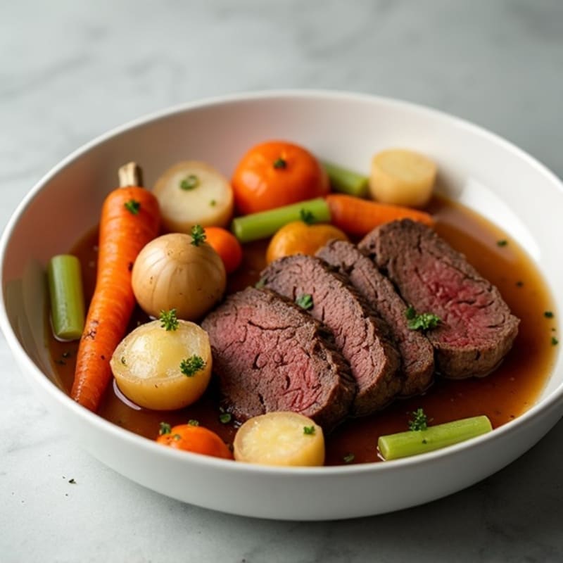 Tender Slow-Cooked Beef Pot Roast with Root Vegetables