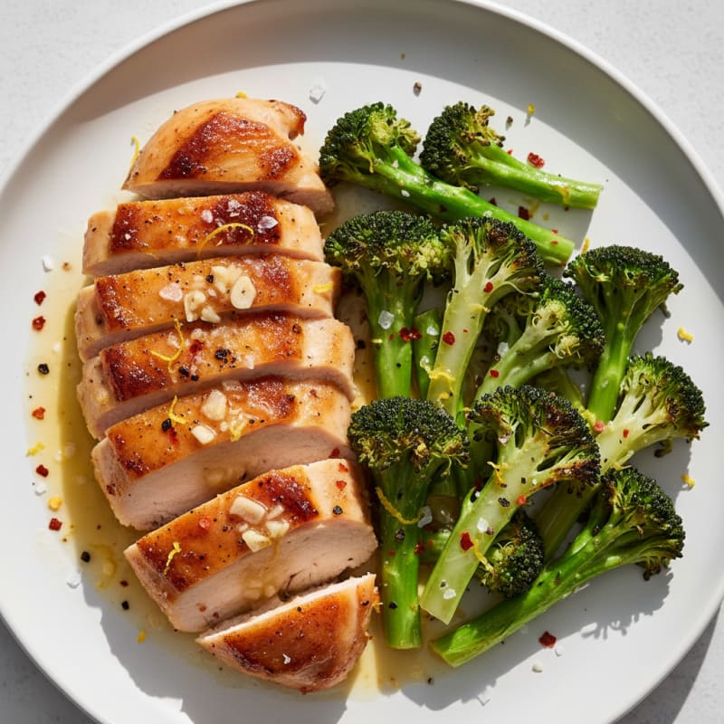 Tender Roasted Chicken with Zesty Broccoli