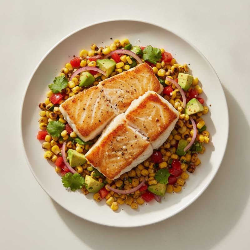 Pan-Seared Cod with Roasted Corn Salsa