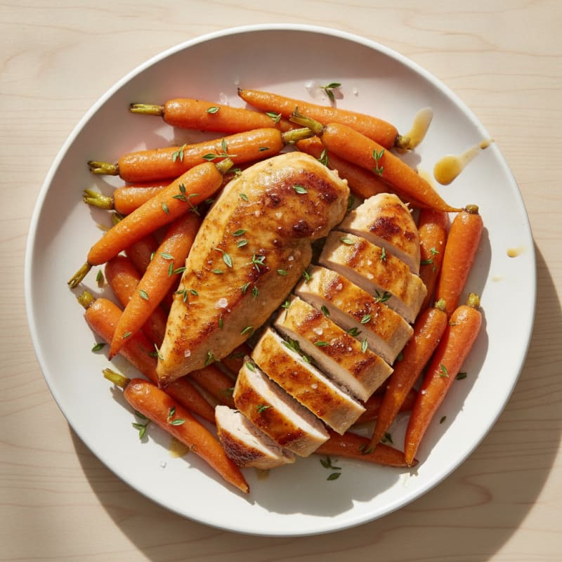 Maple-Glazed Chicken and Roasted Carrots