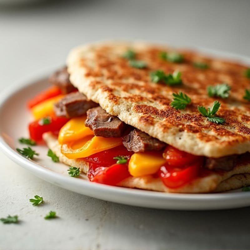 Crispy Lean Steak and Bell Pepper Whole Wheat Quesadillas