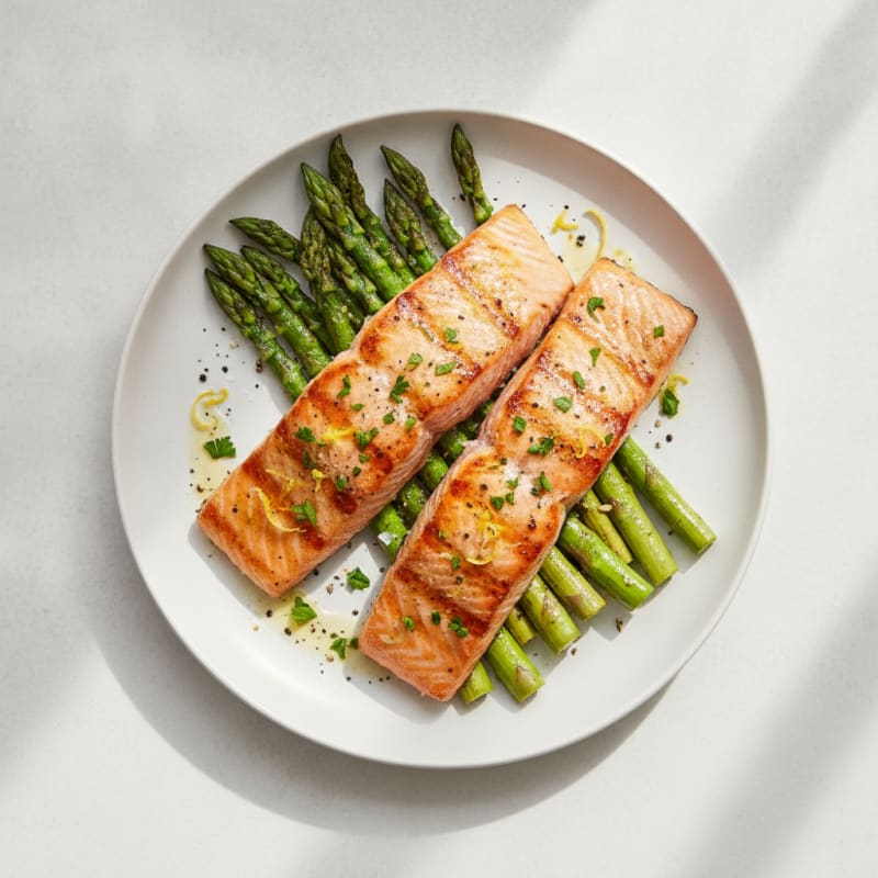 Lemon Herb Grilled Salmon with Asparagus