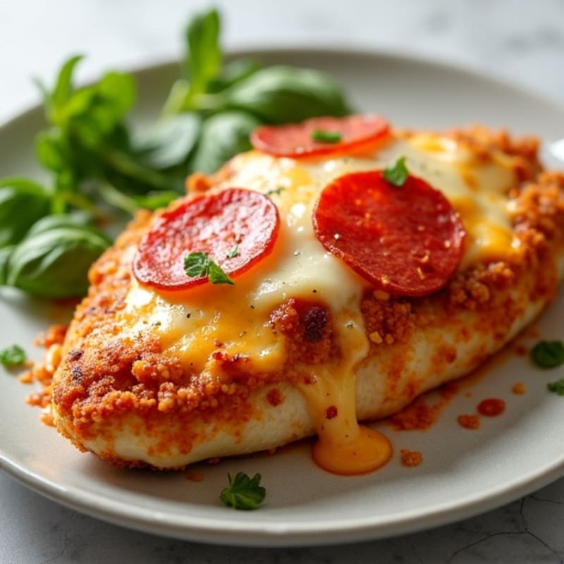 Crispy Cheesy Pepperoni Chicken Bake