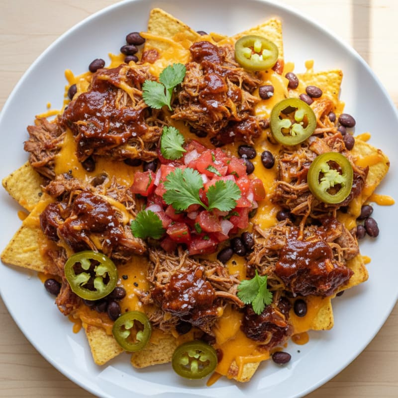 Pulled Pork Nachos with Pickled Jalapeños